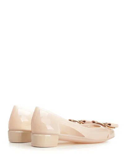 Ferragamo New Vara Jelly Ballet Flat In Neutral