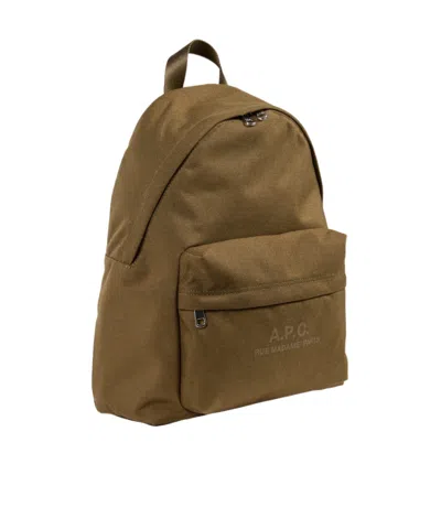 A.p.c. Logo-print Backpack In Blue