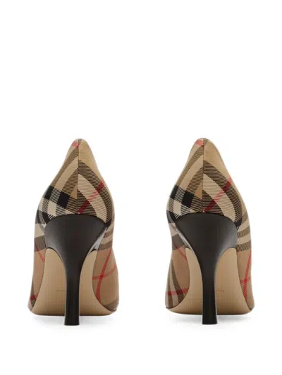 Burberry Check-pattern Pumps In Brown