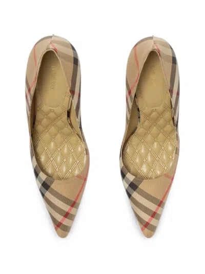 Burberry Check-pattern Pumps In Brown