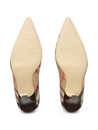 Burberry Check-pattern Pumps In Brown