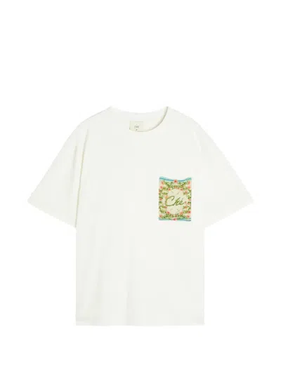 Che Bloom Floral-patch T-shirt In White