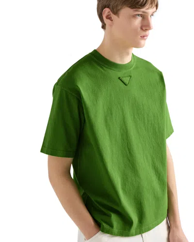Prada Cotton T-shirt In Green