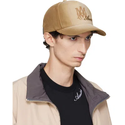 Amiri Beige Ma Script Baseball Cap In Hazel