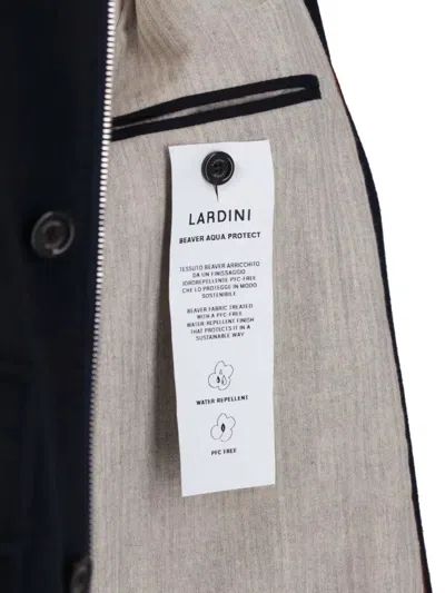 Lardini Blue Minimalist Structured Collar Concealed Placket Jacket In Blue