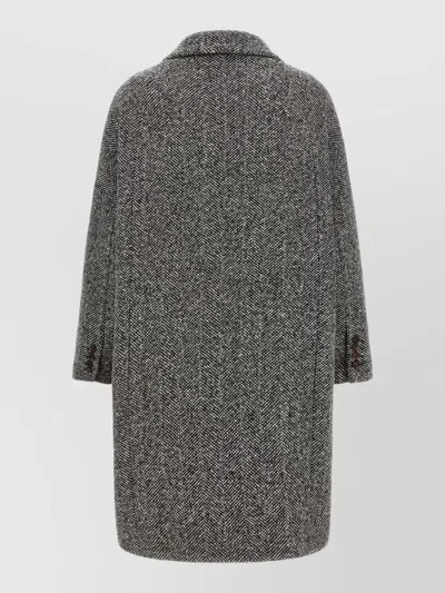 Brunello Cucinelli Double-breasted Herringbone Wool Coat With Sequins