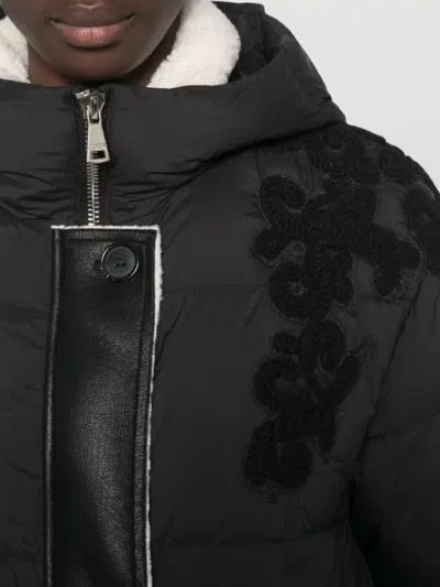 Ermanno Firenze Floral-applique Hooded Coat