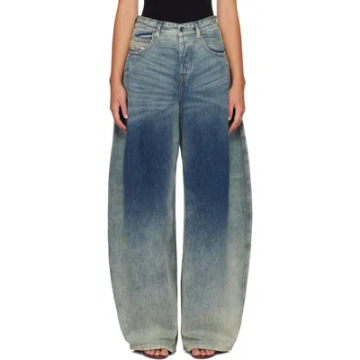 Diesel High-rise Wide Barrel Jeans In Blue
