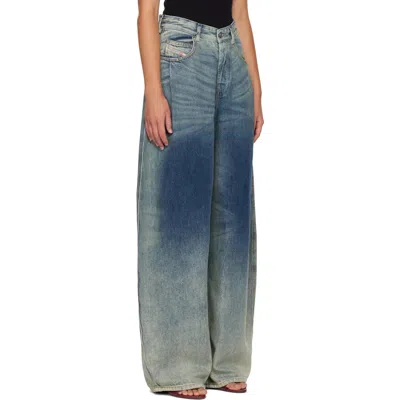 Diesel High-rise Wide Barrel Jeans In Blue