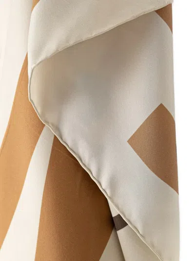 Moschino Logo-print Silk Scarf In Pattern