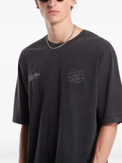 Filling Pieces Logo-print Boxy T-shirt In Black