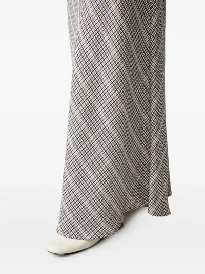 Munthe Check-pattern Flared Maxi Skirt In Neutrals