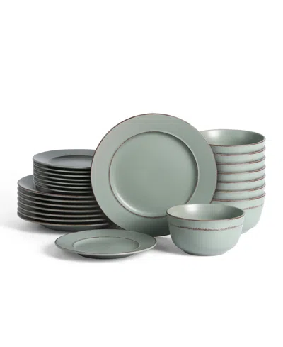 Earth & Clay Hazel 12pc Stoneware Dinnerware Set In Blue
