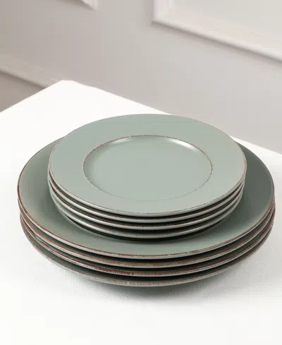 Earth & Clay Hazel 12pc Stoneware Dinnerware Set In Blue