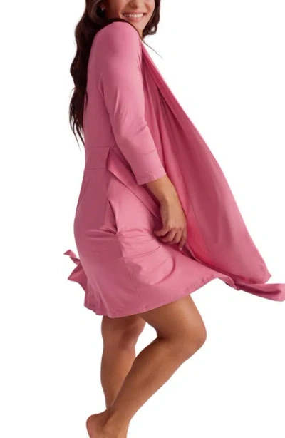 Fleur't Iconic Short Robe In Pink