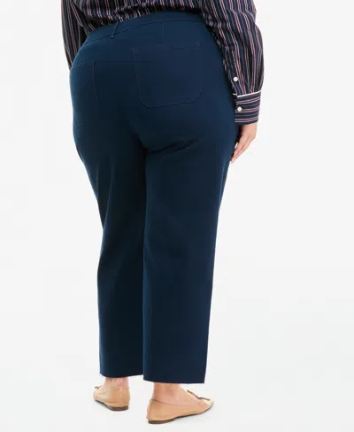 On 34th Plus Size Raw-hem Straight-leg Pants, Macy's Exclusive In Basic Navy