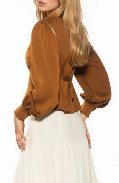 Alexia Admor Romy Sweetheart Neck Button-up Shirt In Blue