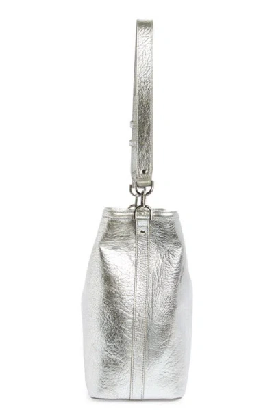 Brahmin Celina Metallic Leather Bag In Silver Duchess