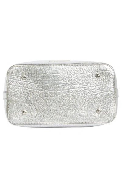 Brahmin Celina Metallic Leather Bag In Silver Duchess