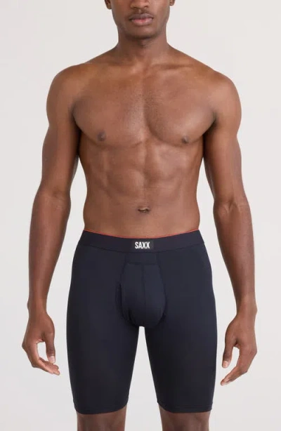 Saxx Assorted 2-pack Multi-sport Mesh Long Boxer Briefs In Black