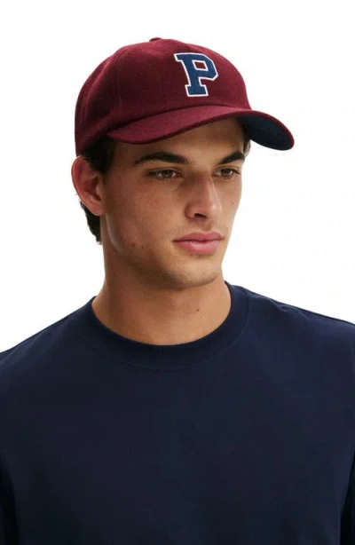 Cotton On 5 Panel Hat In Burgundy