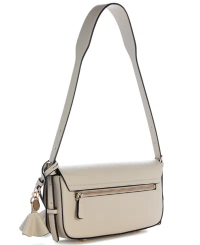 Guess Danielle Flap Small Shoulder Handbag In Bone