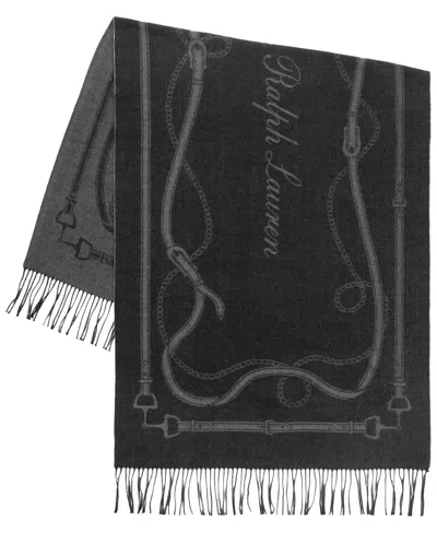 Ralph Lauren Baby Cable Knit Wrap In Black,charcaoal