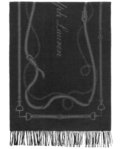 Ralph Lauren Baby Cable Knit Wrap In Black,charcaoal