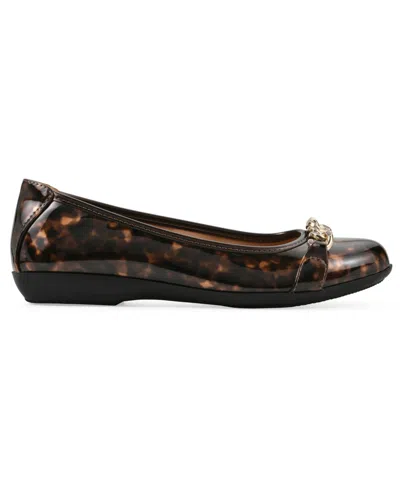 Cliffs By White Mountain Carlise Ballet Flat In Tortoise Patent