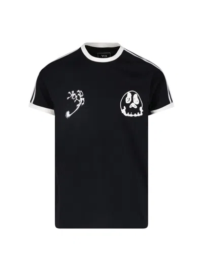 Y-3 Graphic Cotton Short-sleeve T-shirt In Black
