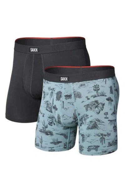 Saxx Vibe Xtra Assorted 2-pack Boxer Briefs In Blue