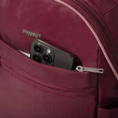 Baggallini Securtex Anti-theft Vacation Backpack In Burgundy