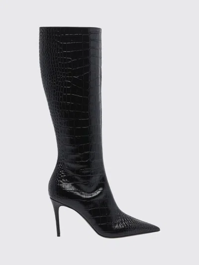 Paris Texas Vera 85 Charcoal Crocodile-effect Leather Boots In Brown