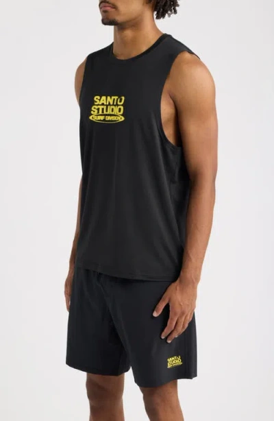 Santo Studio Surf Division Performance Graphic Tank In Black