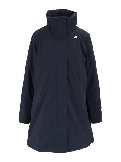 K-way Marla St Warm Logo-patch Parka Coat In Blue