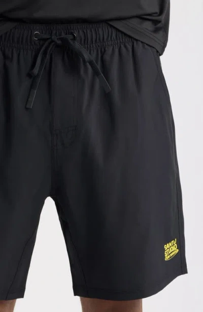Santo Studio Surf Division Tech Shorts In Black