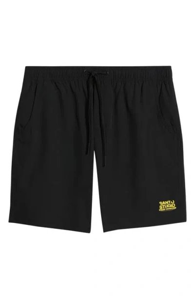 Santo Studio Surf Division Tech Shorts In Black