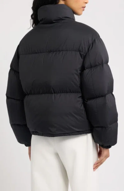 Canada Goose Cropped Puffer Jacket High Neck Hem Drawstring In Black - Noir