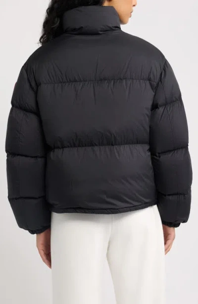 Canada Goose Cropped Puffer Jacket High Neck Hem Drawstring In Black - Noir