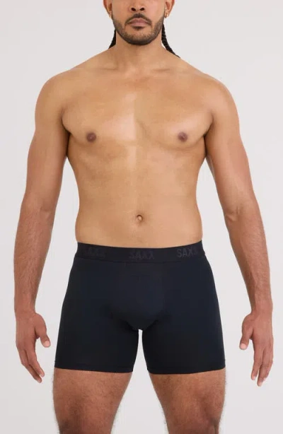 Saxx Smooth Flex Light Compression Long Boxer Briefs In Black