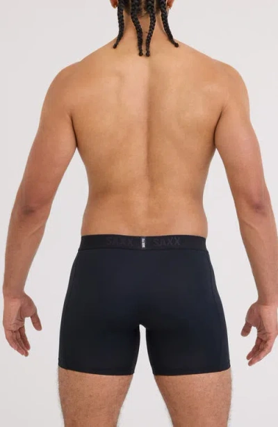 Saxx Smooth Flex Light Compression Long Boxer Briefs In Black