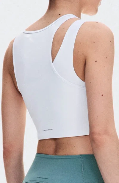 On Studio Asymmetric Crop Tank In White