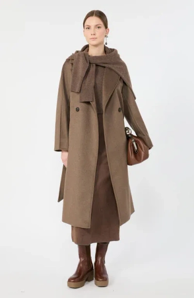 Weekend Max Mara Resina Virgin Wool Coat In Brown
