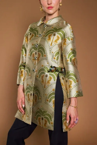 Maison Common Jacquard Long Jacket With Embroidery In Multi