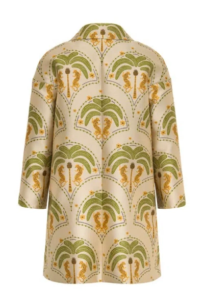 Maison Common Jacquard Long Jacket With Embroidery In Multi