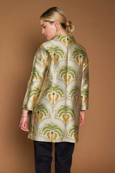 Maison Common Jacquard Long Jacket With Embroidery In Multi