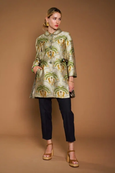 Maison Common Jacquard Long Jacket With Embroidery In Multi