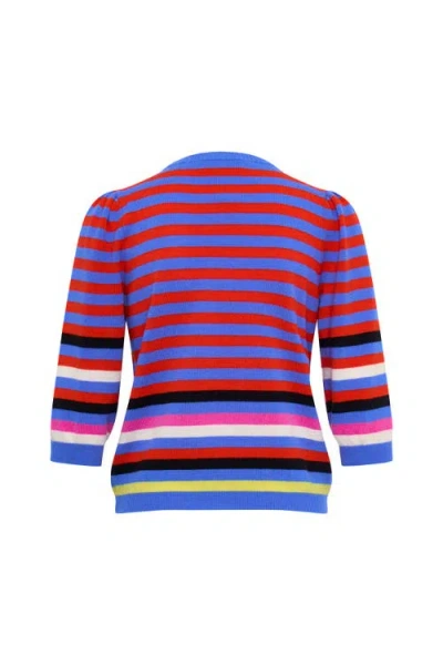 Maison Common Multi Colored Striped Pullover With Application In Multi
