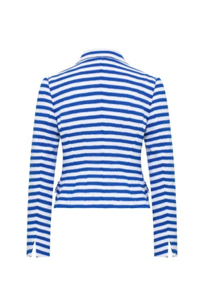 Maison Common Striped Jersey Jacket In Blue