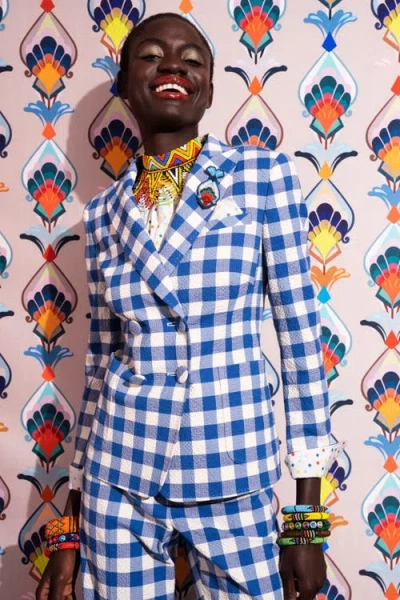 Maison Common Vichy Blazer With Application In Multi